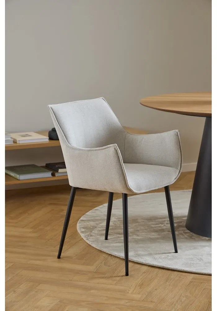 Sedia da pranzo color crema in imbottito Bonita – Actona