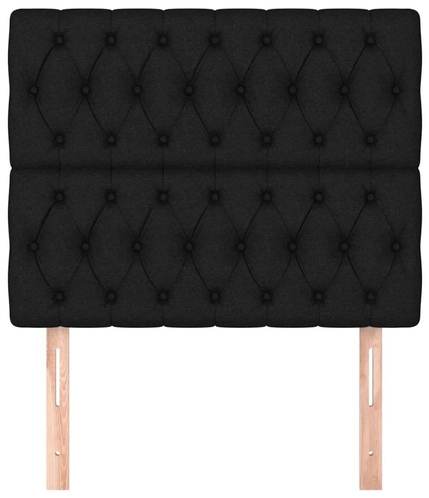 Testiere 2 pz nero 100 x 7 x 78/88 cm in tessuto