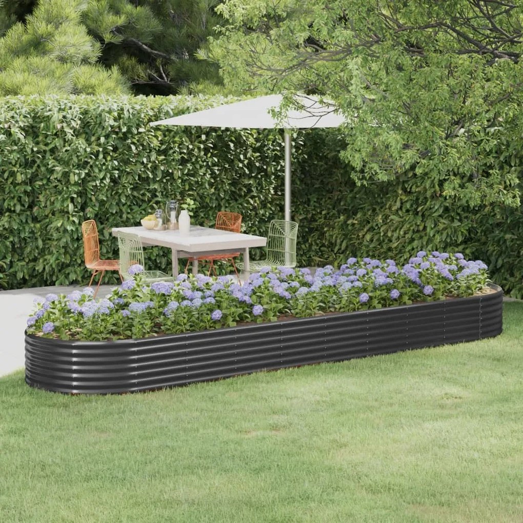 Letto Da Giardino İn Acciaio A Polvere 396x100x36 Cm Antracite /