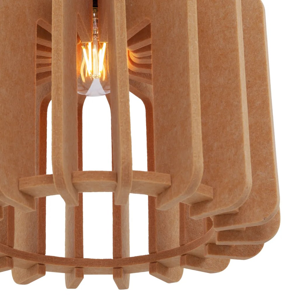 Lampada a sospensione retrò nera con arancione 3 luci - Felt
