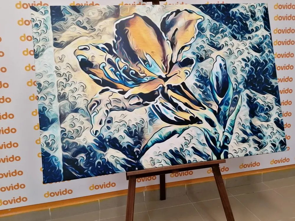 Quadro su tela – Fiore artistico astratto