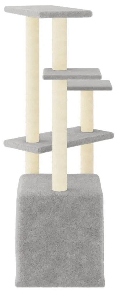 Albero per gatti con tiragraffi in sisal grigio chiaro 107,5 cm