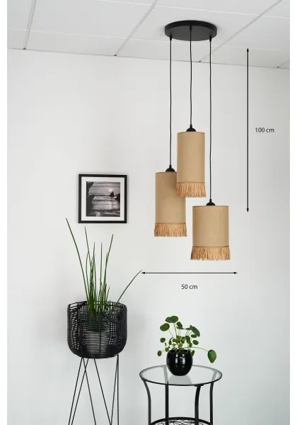 Brilagi - Lampadario a cavo WINNETOU TUBES 3xE27/15W/230V marrone/nero