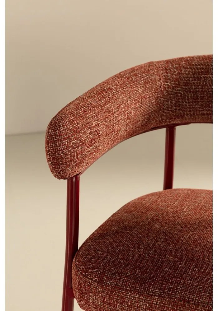 Set di sedie da pranzo color terracotta in imbottito con braccioli 2 pz Yuri – MOME