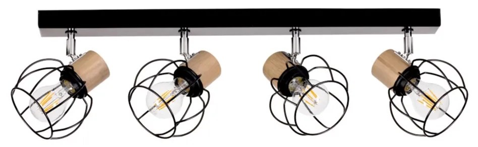 Spot-Light 26114404 - Faretto da binario PHIPHI 4xE27/60W/230V quercia