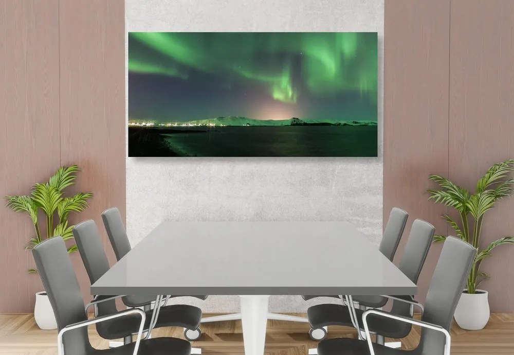 Quadro su tela – Straordinaria aurora verde