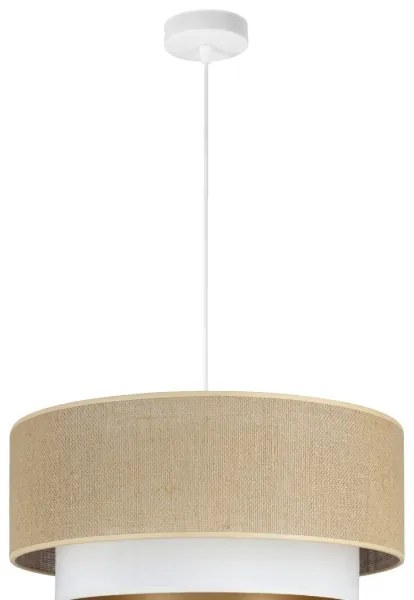 Lampadario a cavo SARTA 1xE27/60W/230V bianco/iuta