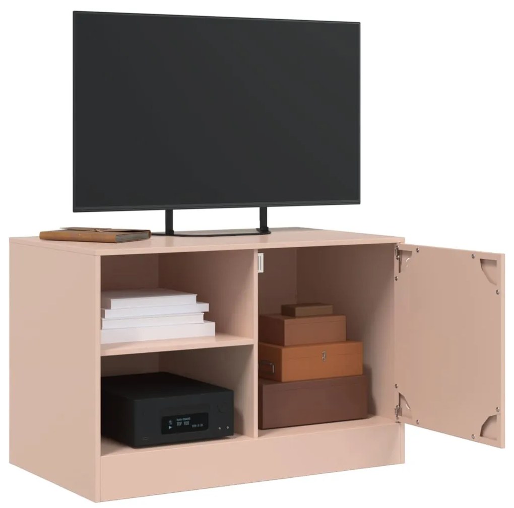 Mobili tv 2 pz rosso 67x39x44 cm in acciaio