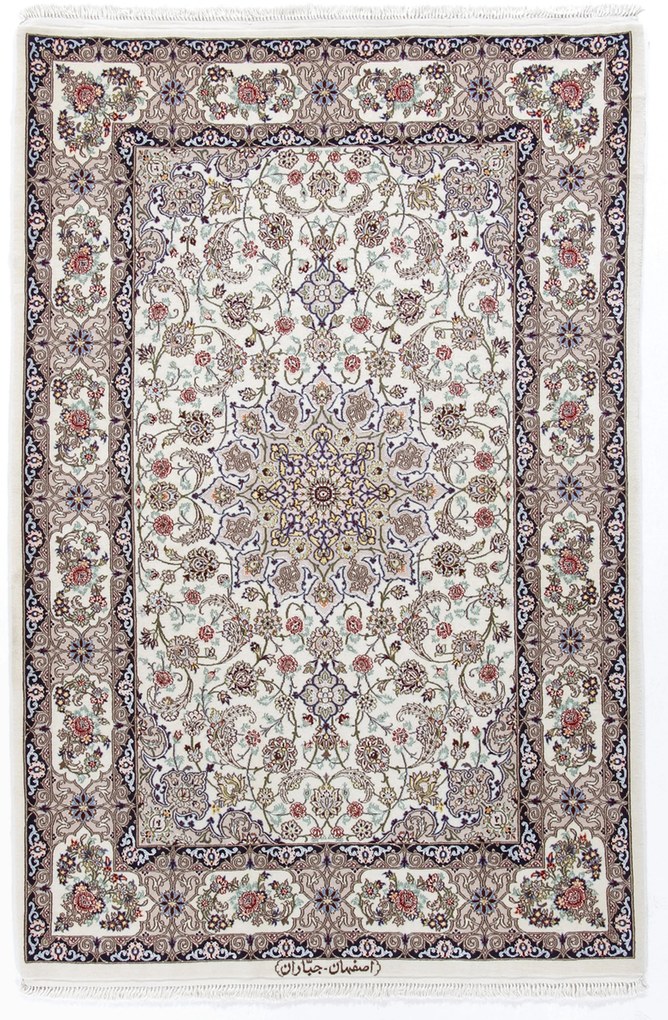 Isfahan Tappeto 110 x 170 (Iran) Annodato A Mano