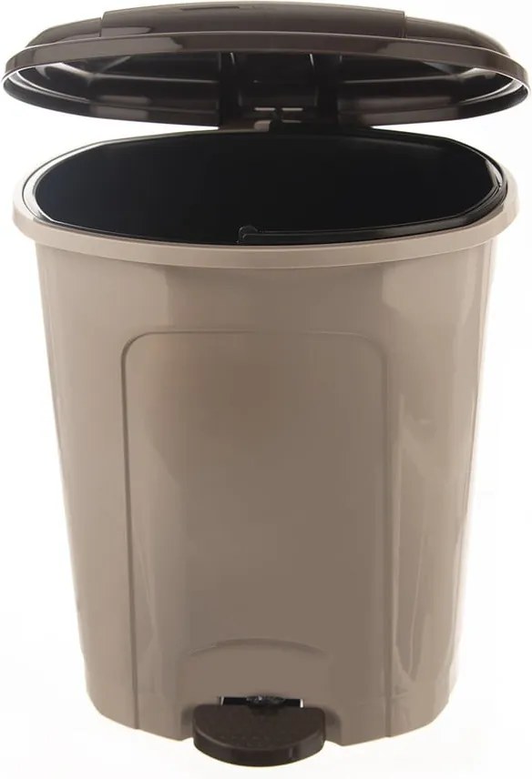 Cestino per la spazzatura marrone in plastica con pedale 30 l – Orion