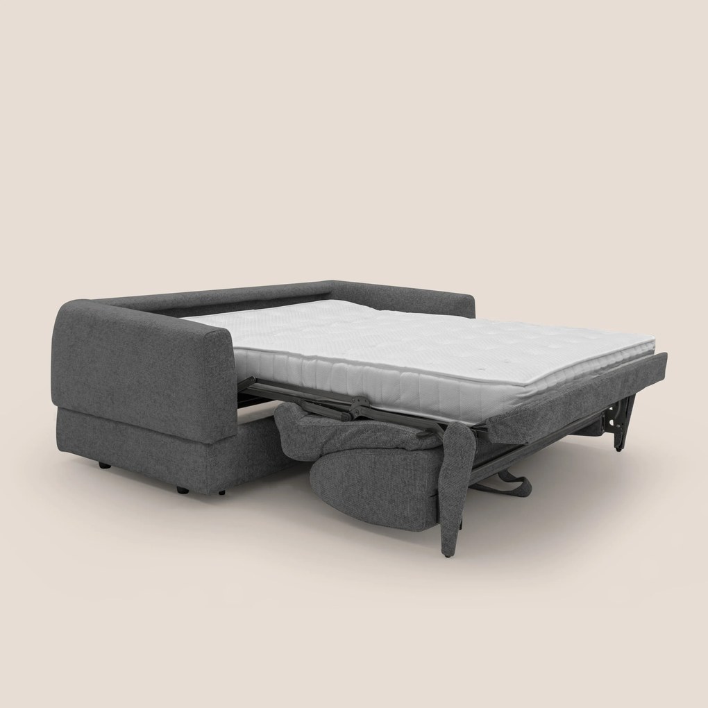 Happy Divano letto matrimoniale con materasso h18 cm in tessuto impermeabile T10 antracite