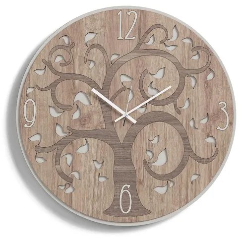 Orologio da parete tondo D50 in legno laminato TTE - NATURA