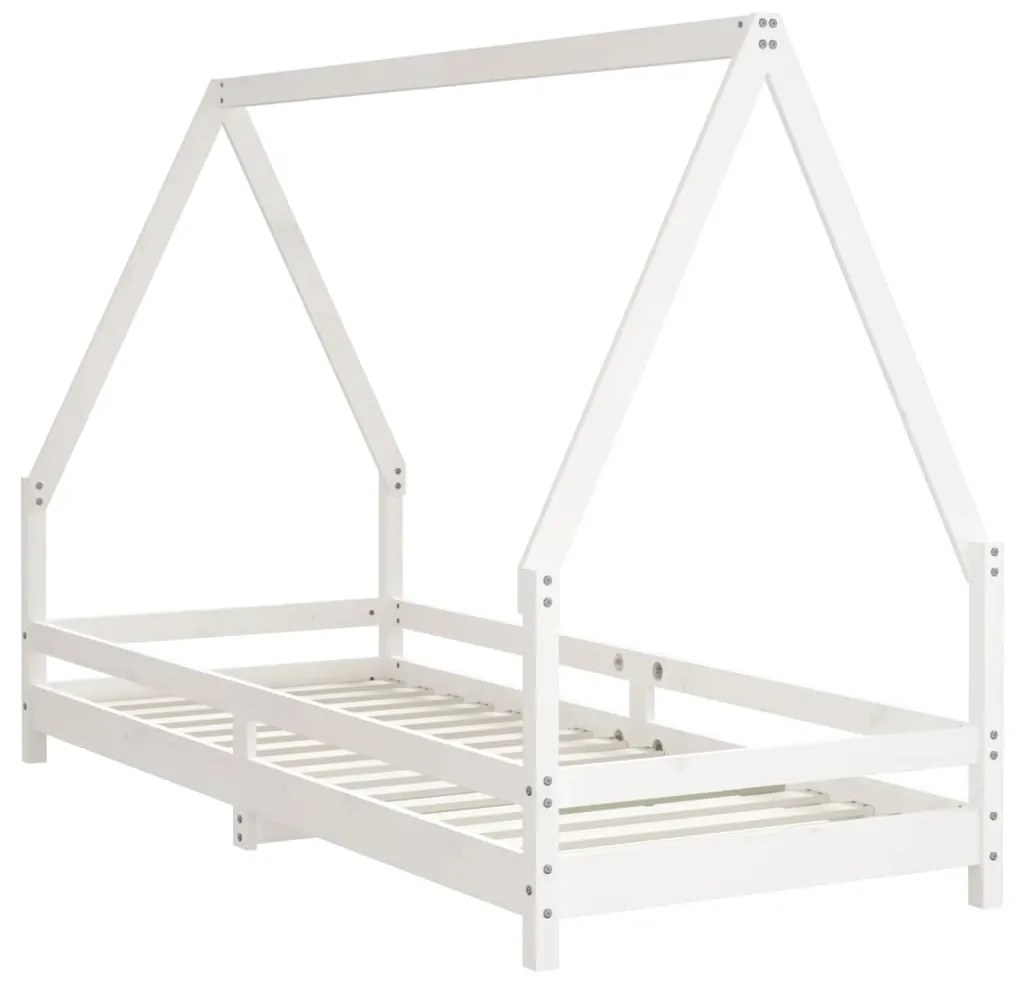Giroletto per bambini bianco 80x200cm in legno massello di pino