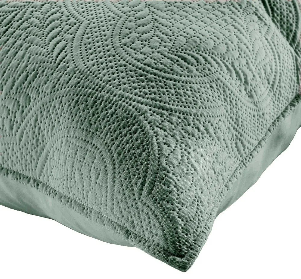 Set con copriletto e federa verde in microfibra 240x260 cm Romane – douceur d'intérieur