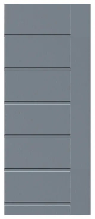 Pannello per porta d'ingresso P076 pellicolato pvc grigio L 92  x H 210.5 cm, Sp 6 mm apertura sinistra