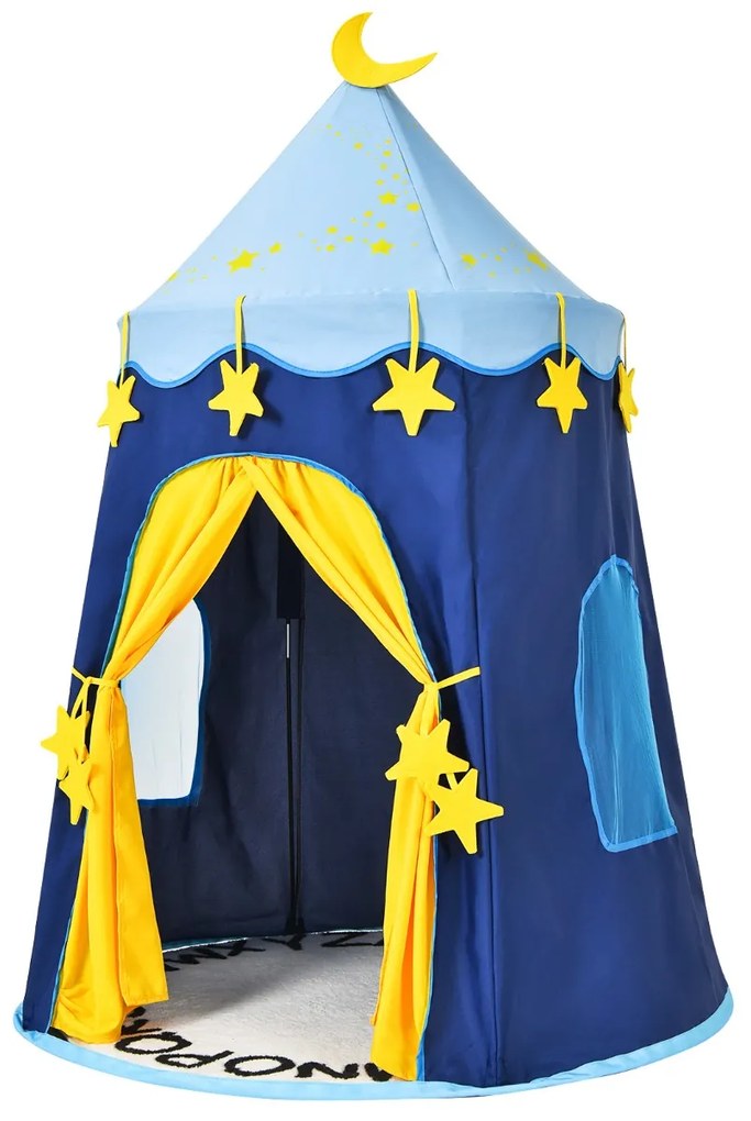 Costway Tenda da gioco per bambini per interno e esterno, Tenda casetta portatile con borsa da trasporto 108cmx158cm Blu/Rosa