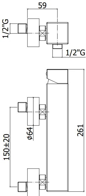 Paffoni Level Lec168r Miscelatore doccia Esterno Rovesciato Con Attacco Superiore Cromo