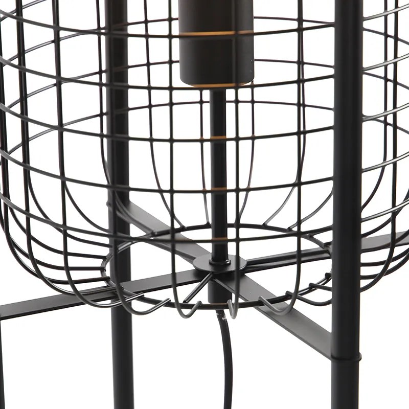 Lampada da terra industriale nera - Bliss Vefa