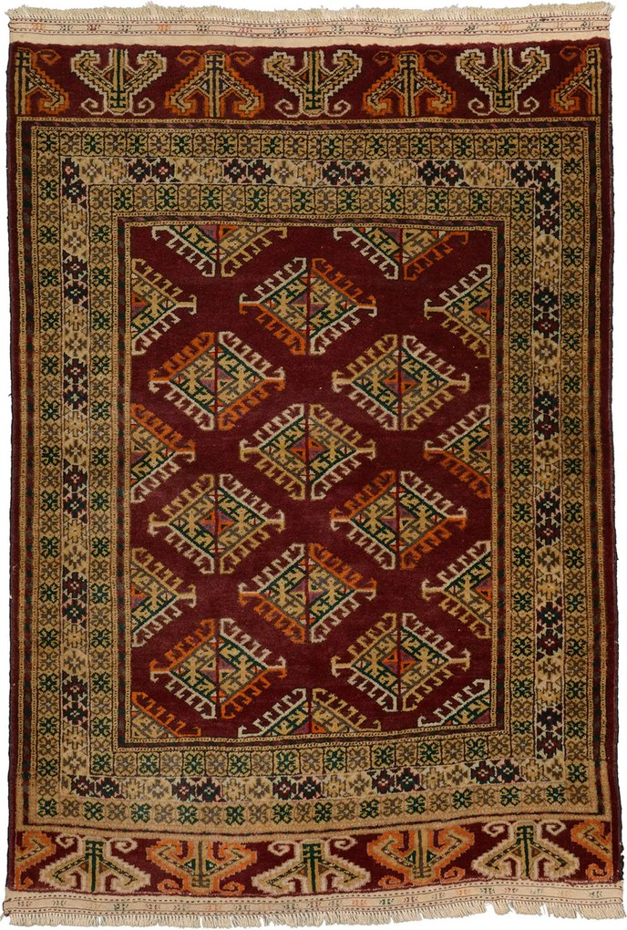 Bokhara Tappeto orientale 100x150 Rosso (Uzbekistan) Annodato A Mano