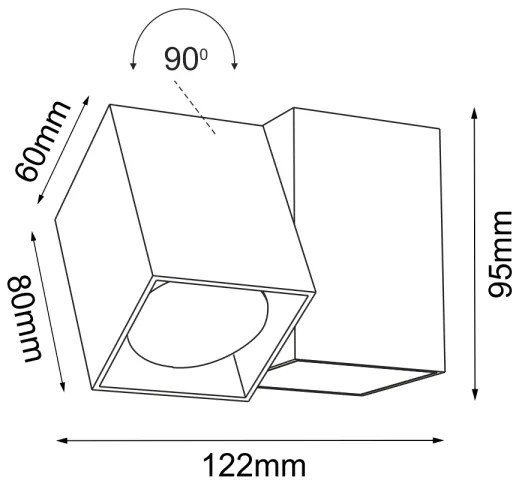 Brosline 2292 - Faretto da parete CUBE 1xGU10/10W/230V nero