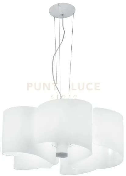 Lampadario a sospensione imagine bianca 5 luci attacco e27 63x120cm...