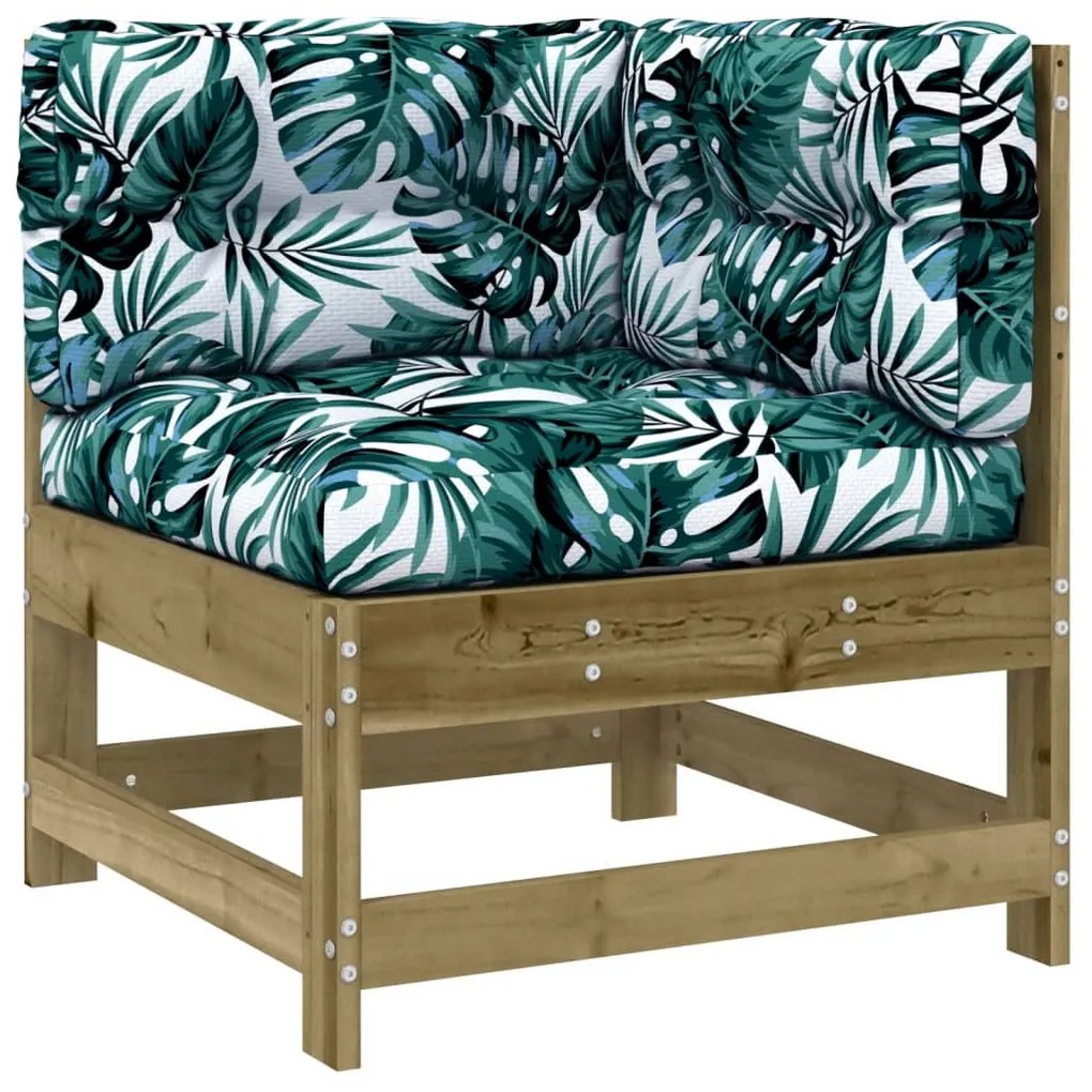 Set divani da giardino 5pz con cuscini legno impregnato di pino