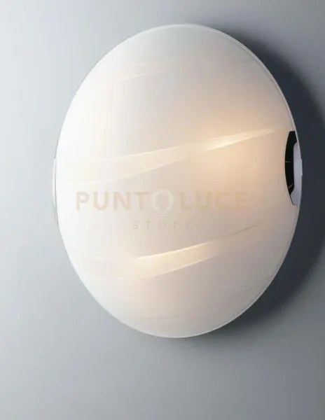 Plafoniera cri bianca 3 luci attacco e27 40x40x9,4cm  in vetro bian...