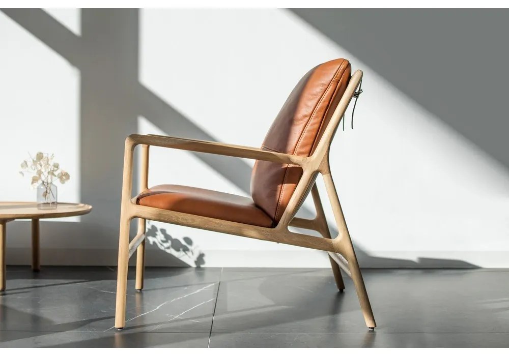 Poltrona in pelle di colore nero-naturale Dedo - Gazzda