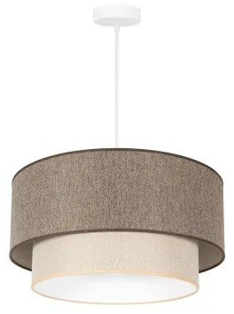 Duolla- Lampadario a sospensione con filo BOHO ECO RECYCLING 1xE27/15W/230V diametro 45 cm marrone/color crema