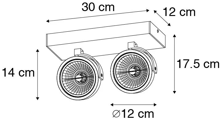 Faretto di design bianco orientabile 2 luci - Go
