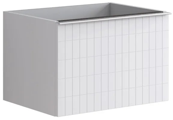 Mobile da bagno sospeso sotto lavabo L 60 x H 40 x P 45.5 cm bianco laccato opaco, 2 cassetti Pixel grid