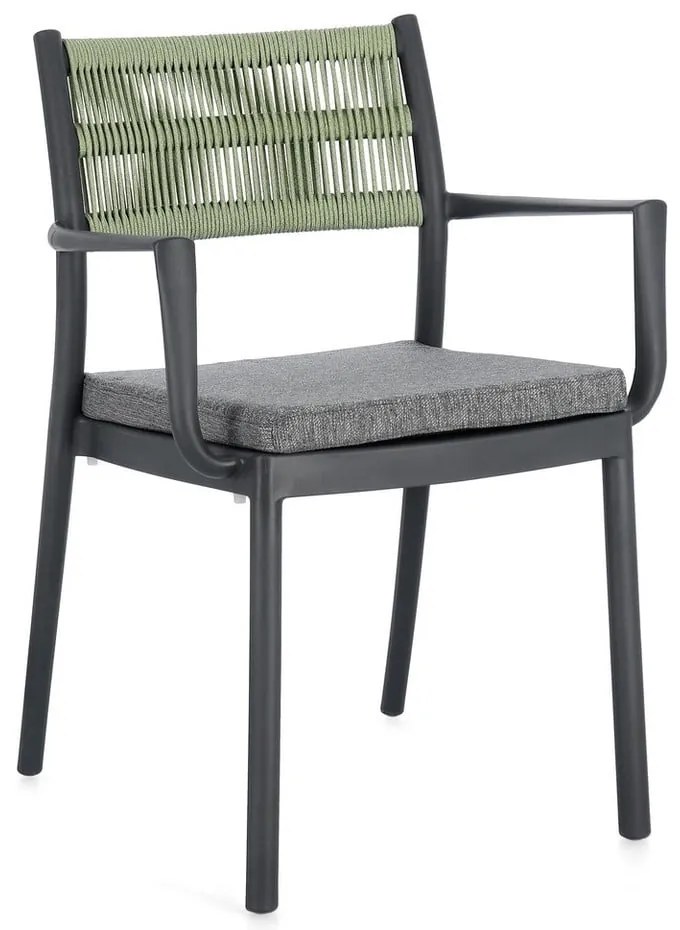 Sedie da esterno in set grigie in plastica 4 pz Alvin – Bizzotto