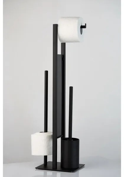 WENKO 23708100 - Scopino WC RIVALTA 18x70 cm nero