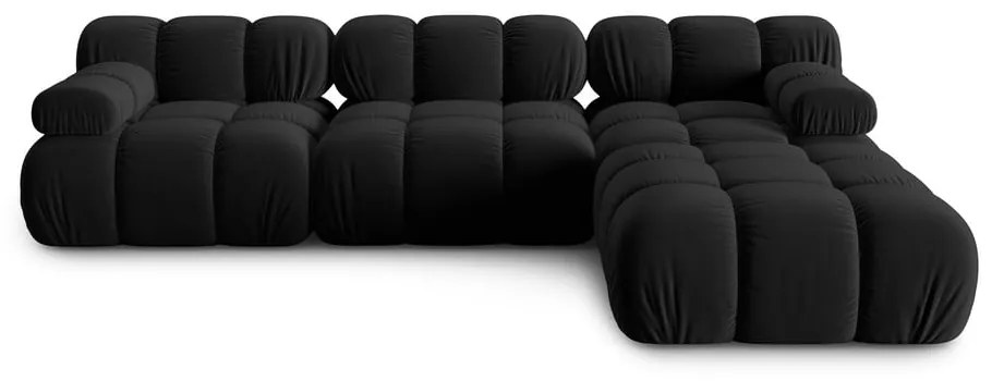 Divano angolare in velluto nero Bellis - Micadoni Home