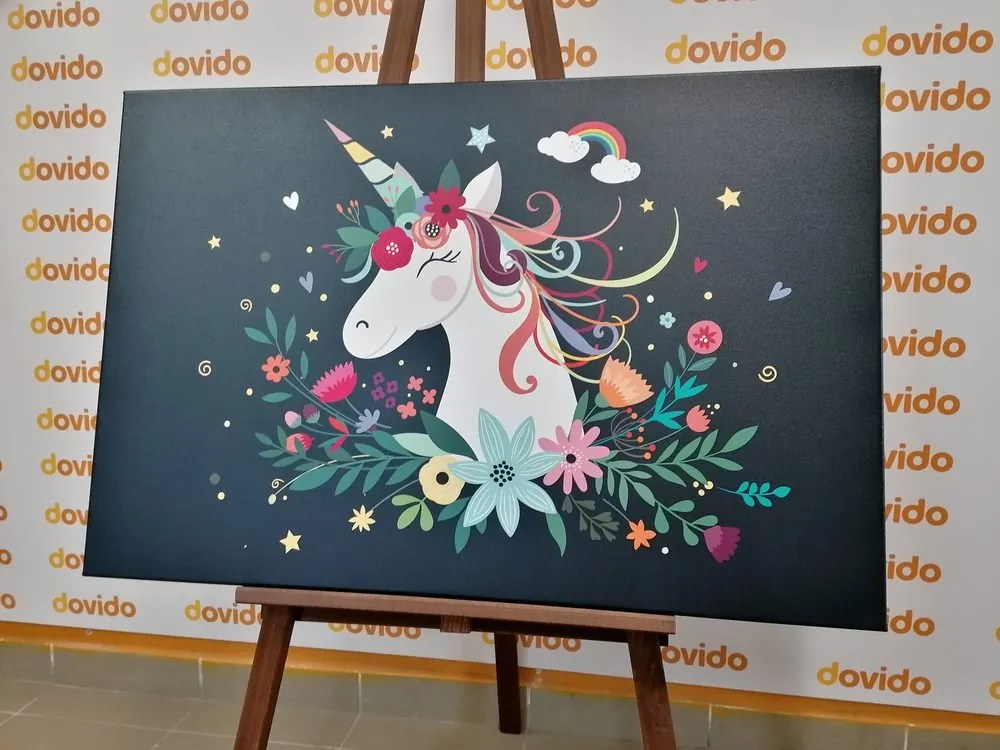 Stampa su tela – Unicorno carino