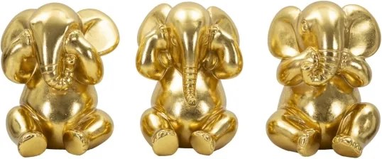 Elefante Non Vedo/Non Sento/ Non Parlo Set 3 Pz Cm Ø 15,5X20,5