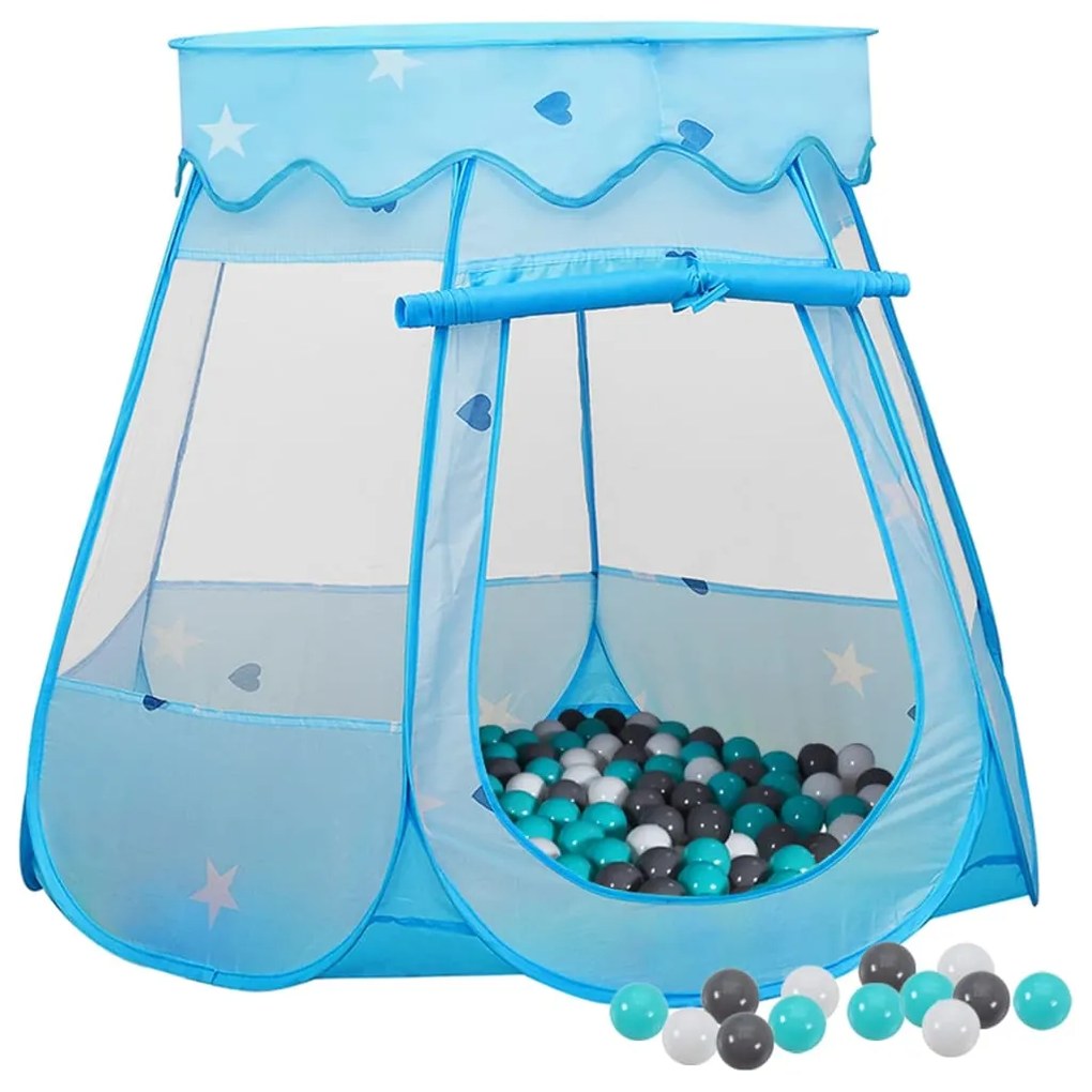 Tenda da Gioco per Bambini con Palline 102x102x82 cm, Tenda da Gioco per Bambini Blu con 250 Palline 102x102x82 cm