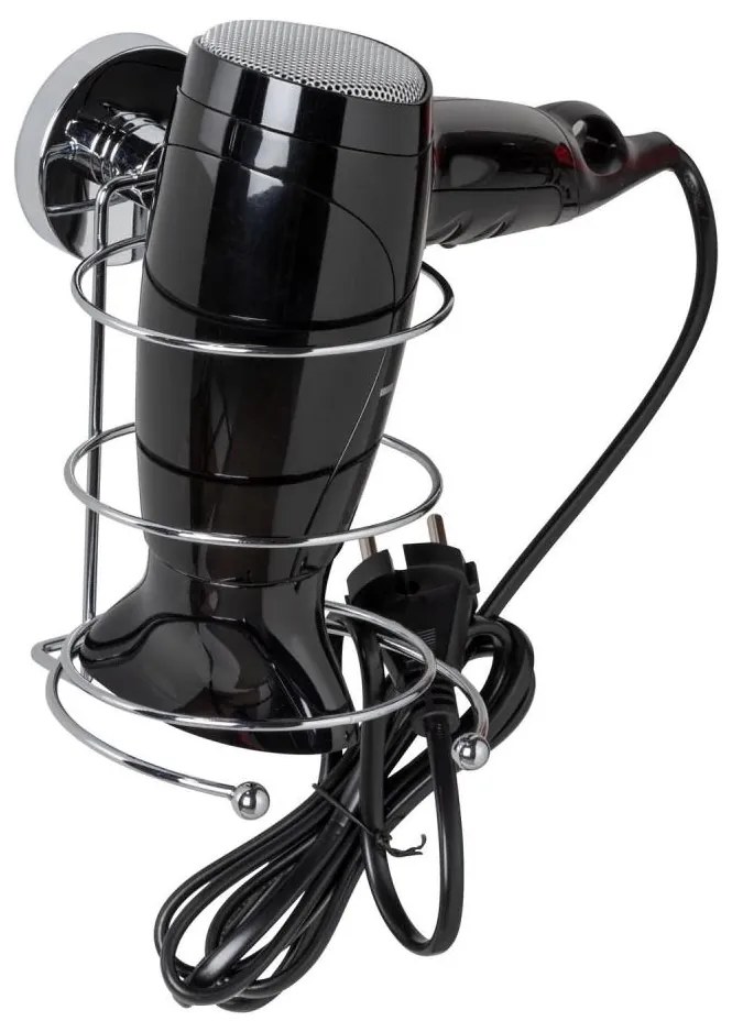 WENKO 20896100 - Supporto per asciugacapelli VACUUM-LOC MILAZZO 12x17 cm cromo lucido