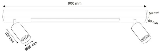 Plafoniera LED PARIGI LED/24W/230V + 2xGU10/10W nero