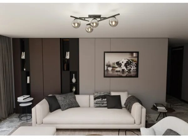 Plafoniera SMART 4xE14/10W/230V nero/grigio