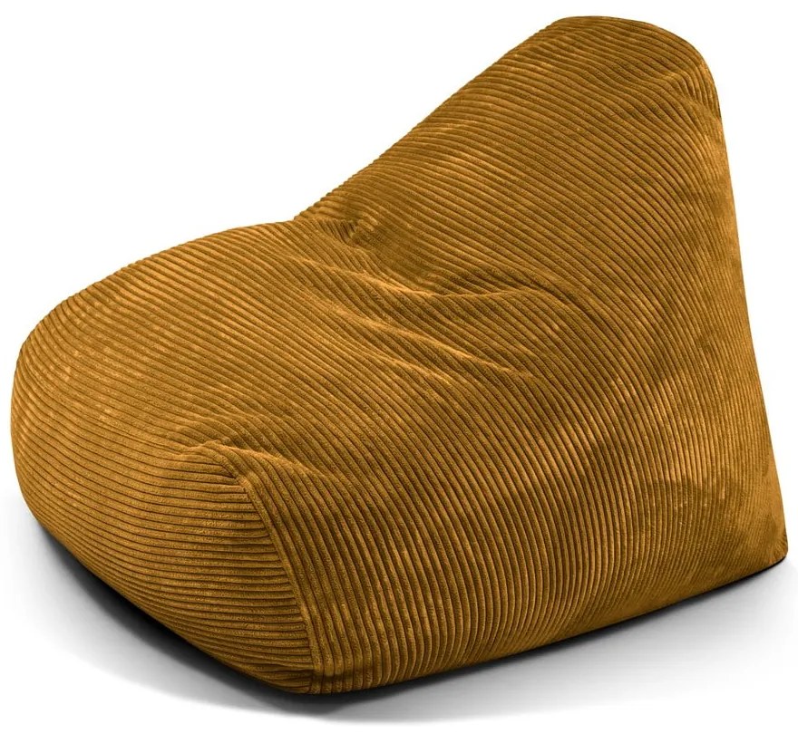 Puof a sacco color senape con rivestimento in velluto a coste Snug 100 – SLOWDOWN