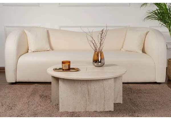 Tavolino da salotto LUVIA, finitura effetto marmo beige