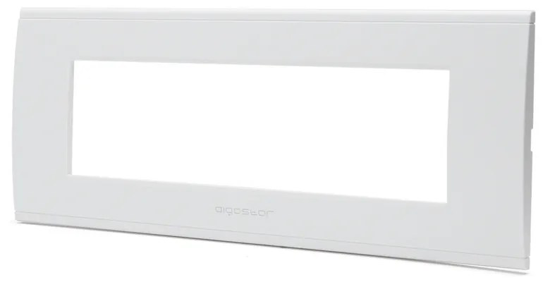 Placca 7 moduli 506 in plastica bianca compatibile anche con BTicino Livinglight