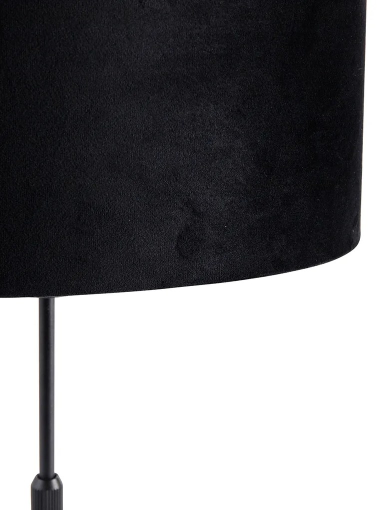 Lampada da Tavolo Nera con Paralume in Velluto Ovale Nero 35cm - Parte