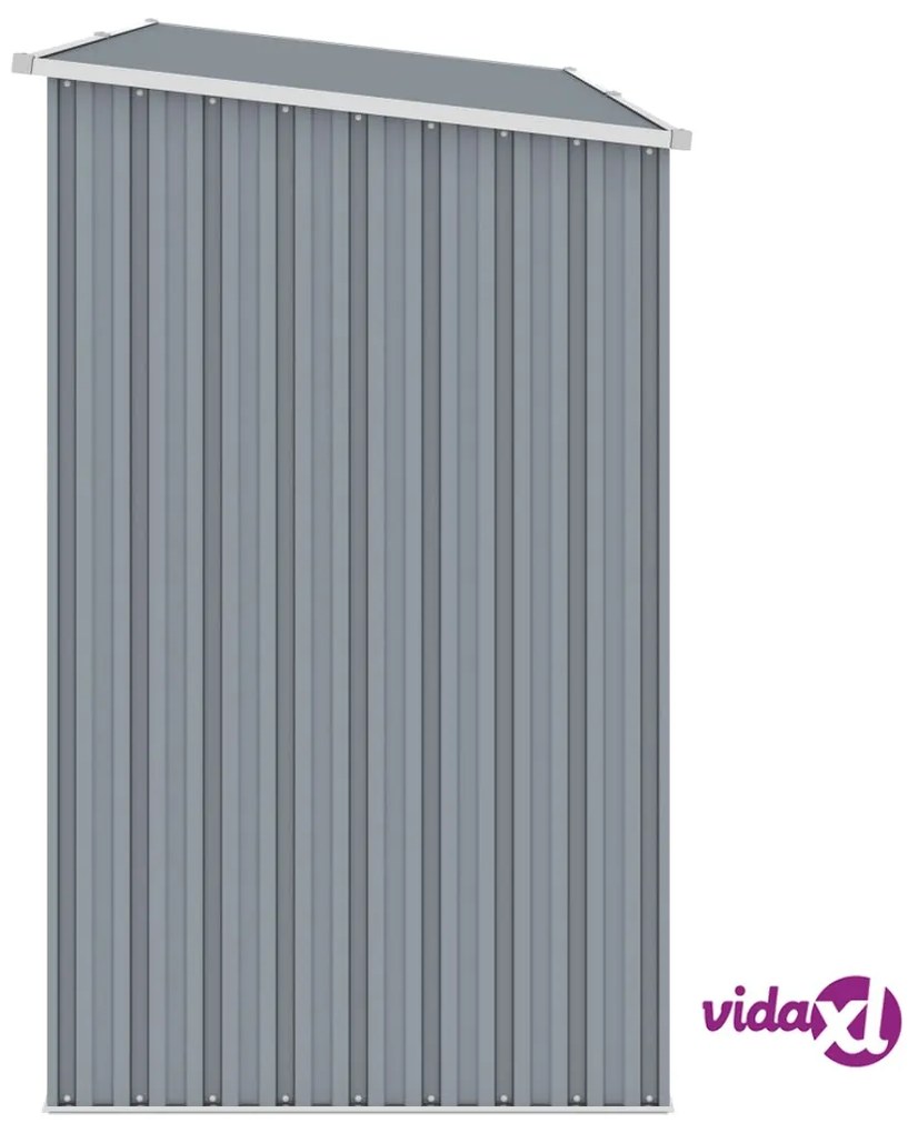 vidaXL Capanno per Legna Grigio 245x98x159 cm in Acciaio Zincato