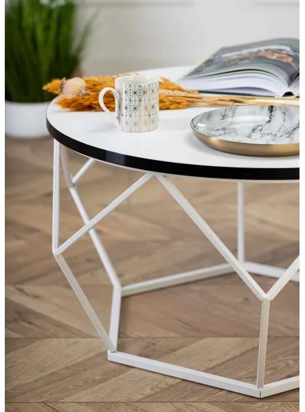 Tavolino DIAMOND 40x70 cm nero/bianco