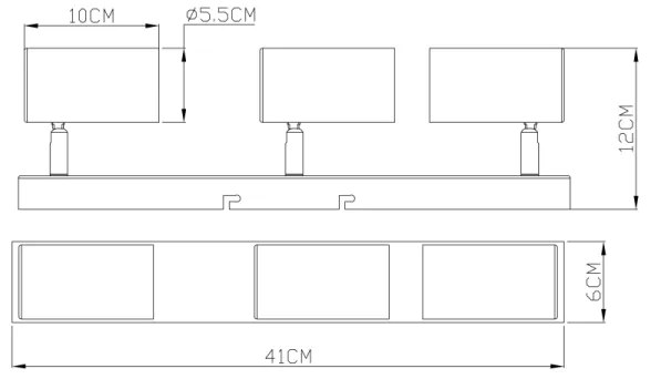 Globo 57911-3M - Faretto ROBBY 3xGU10/35W/230V nero/ottone