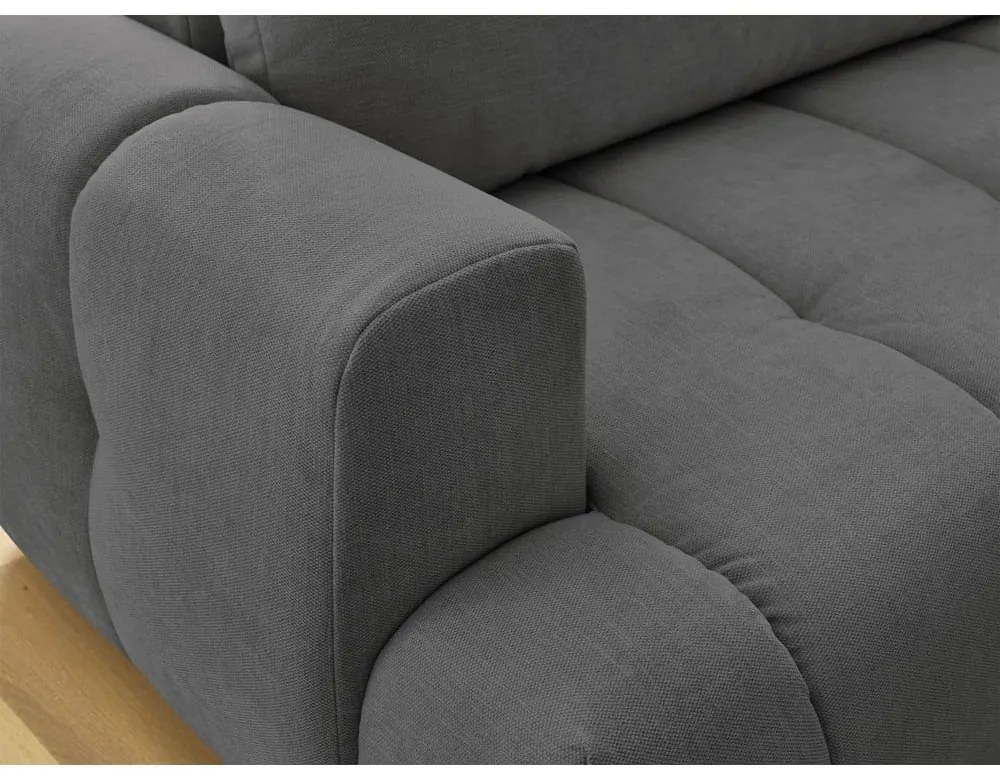 Divano angolare grigio scuro allungabile e con contenitore (penisola a destra/a L) Fuji – Bobochic Paris