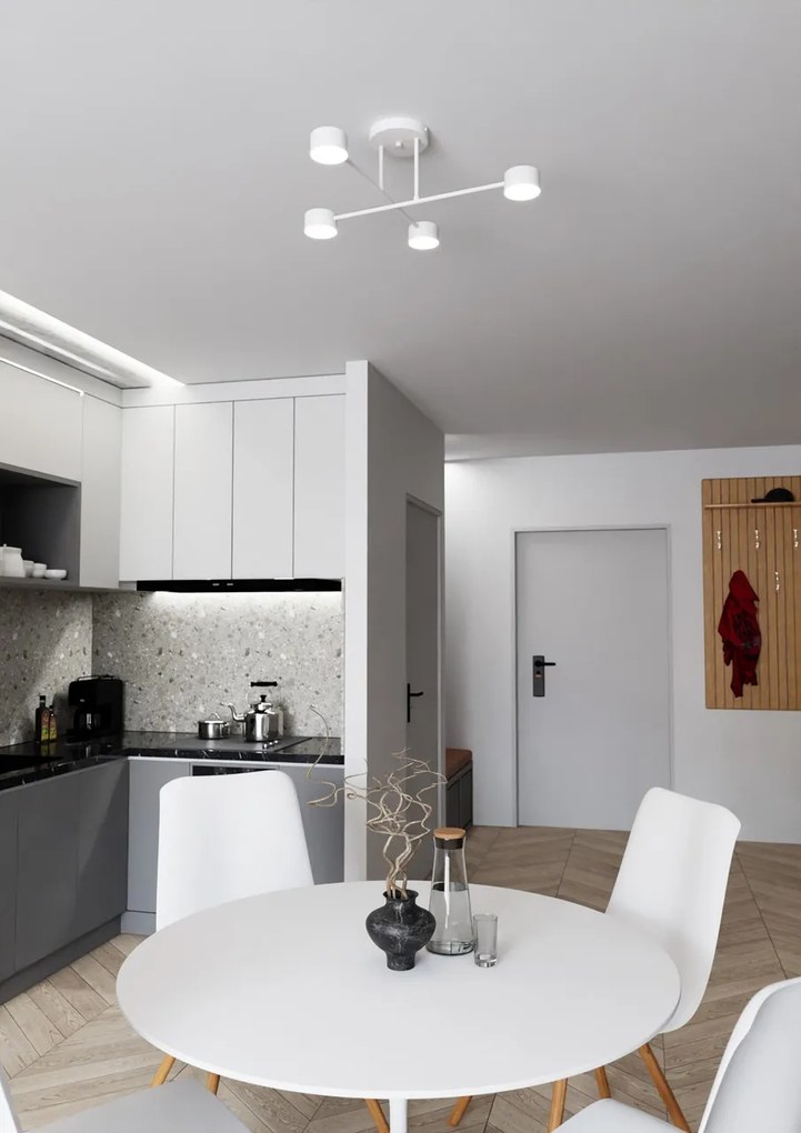 Lampada da soffitto in acciaio HALO 4 bianco/nero 4xGX53