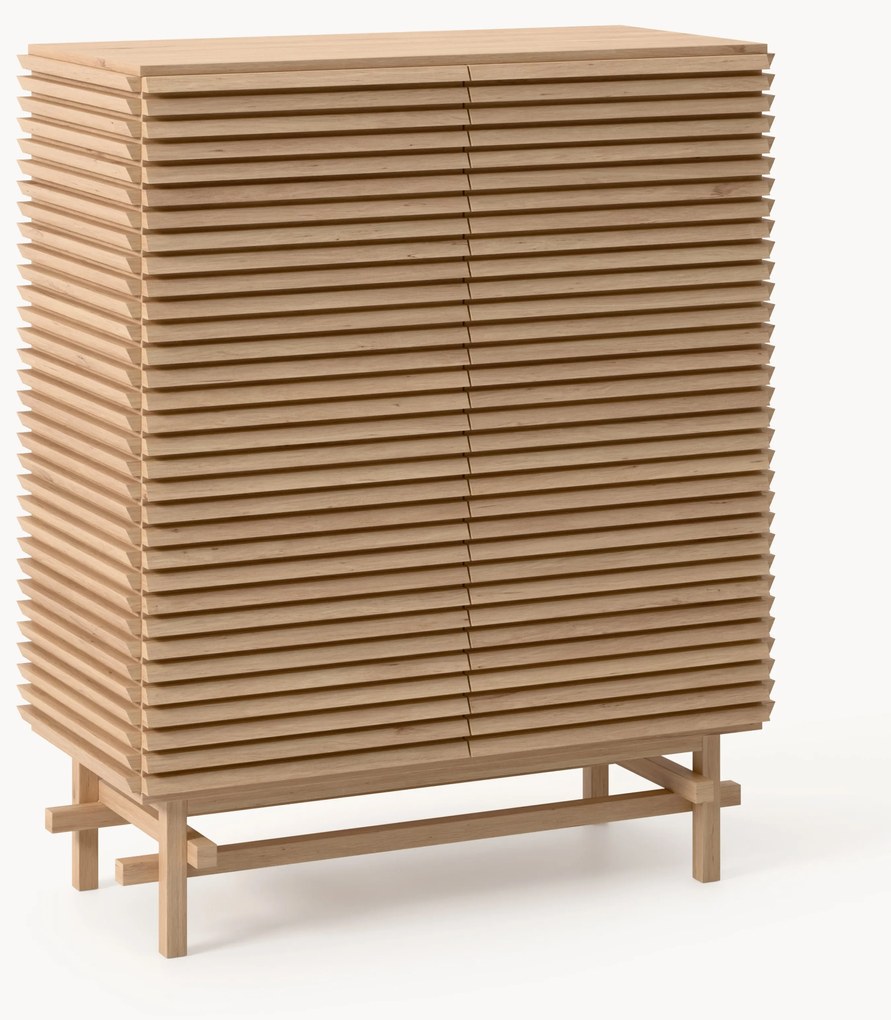 Credenza alta in legno di quercia Pierce